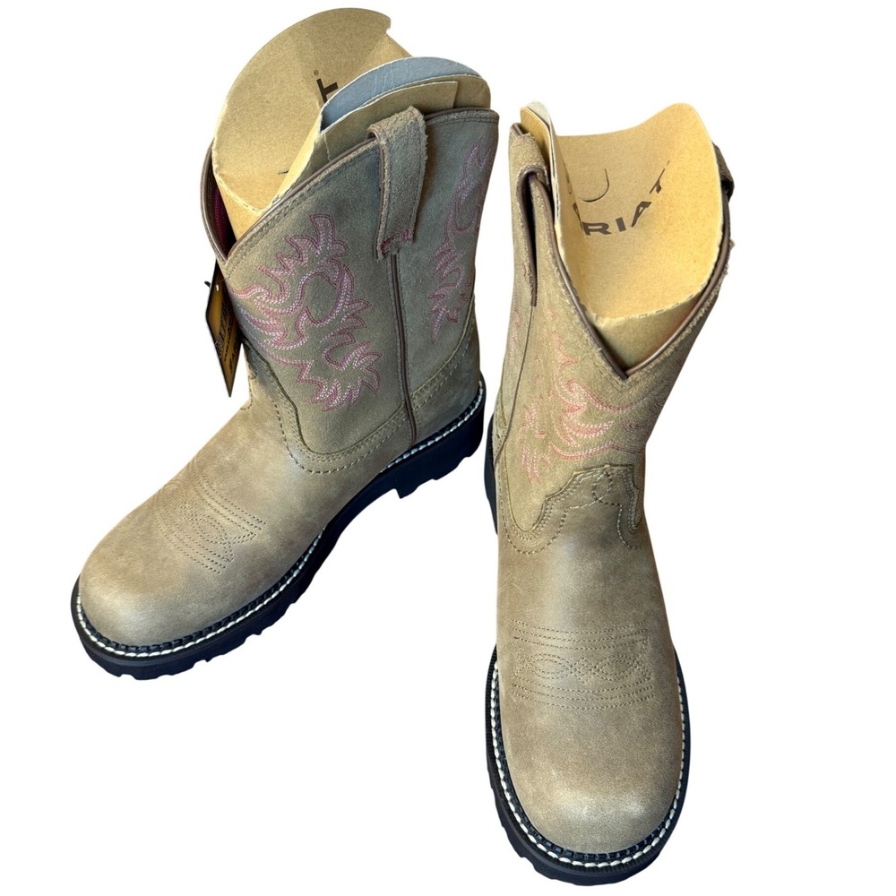 Ariat Fatbaby Women 11 Brown Bomber Leather Western Boots 10000822 Pink Stitch